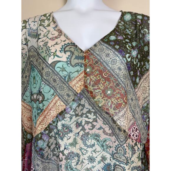 NWT Arna York Collection Patchwork Paisley Tunic Top Plus Size 22/24 Boho - Picture 3 of 9